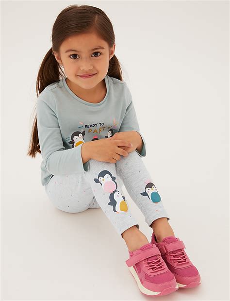 Buy Cotton Rich Penguin Leggings (2-7 Yrs) at Marks & Spencer