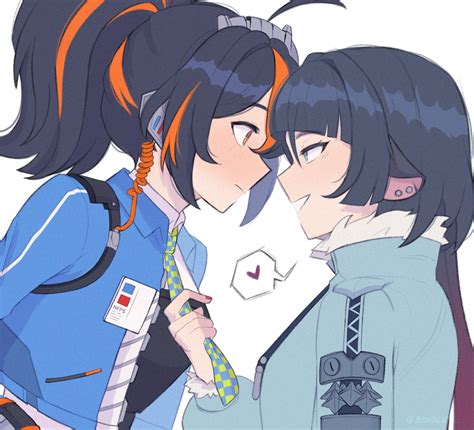 zhu yuan and jane doe (zenless zone zero) drawn by jei_(jeiwalking ...