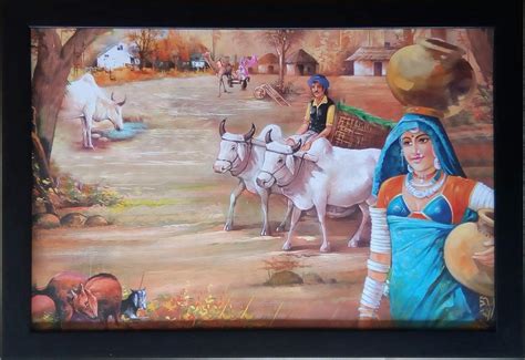 Shree Handicraft Home Decorative Village scene Beautiful Lady Photo ...