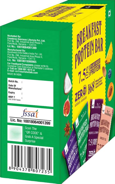 Buy NOURISHVITALS ASSORTED BREAKFAST PROTEIN BARS NO ADDED SUGAR OR ...