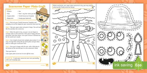 Paper Plate Scarecrow Craft (teacher made) - Twinkl