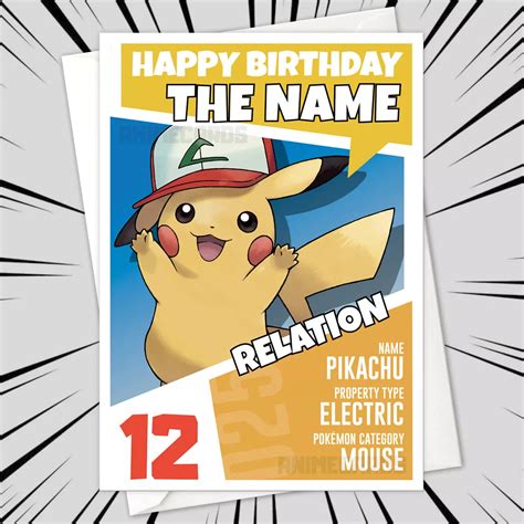 Pikachu Happy Birthday Card