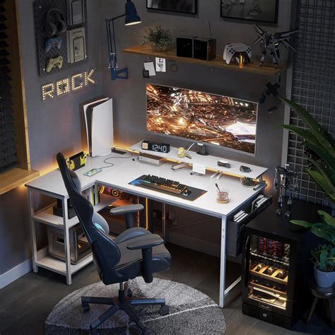 Buy ODK L Shaped 48 Inch Computer Desk with USB Charging Port & Power ...