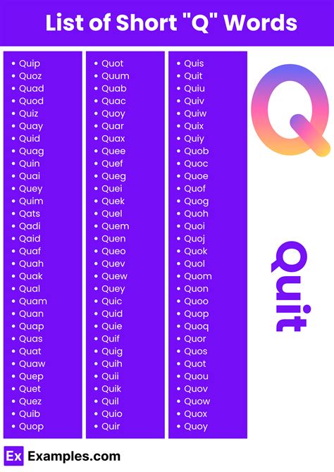 Q Words List The Oxford 3000 Words List Words Starting With Letter