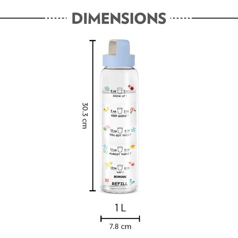 Buy Borosil AM - PM Glass Bottle w Husk Lid, Blue at Best Price Online ...