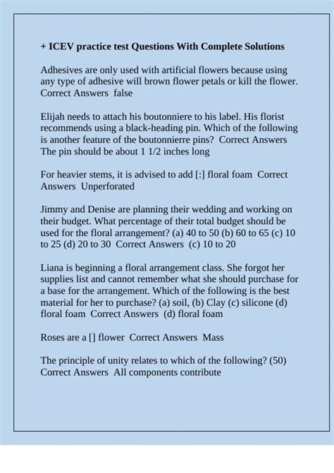 + ICEV practice test Questions With Complete Solutions - ICEV - Stuvia US