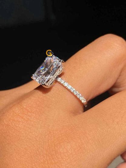 Classic 4 CT Radiant Cut Hidden Halo Moissanite Engagement Ring ...