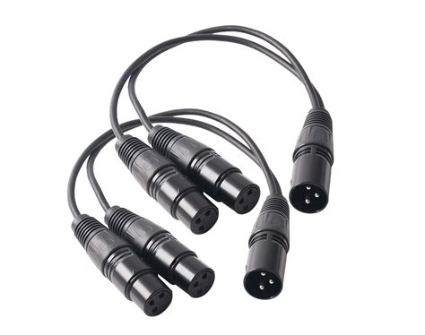 Devinal XLR Splitter Male to 2 Female Cable, Dual XLR Female to XLR Male Balanced Patch Y Cable ...