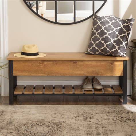 Real Wood Entryway Bench With Storage at Dorothea Hunter blog