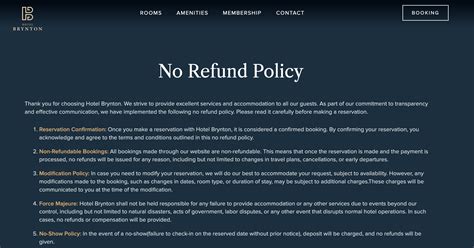 No Refund Policy Sample