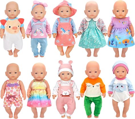ebuddy 10 Sets Multi-colored Baby Doll Clothes & Accessories for 14-16 ...