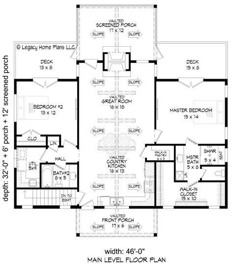 Country Style House Plan - 2 Beds 2 Baths 1300 Sq/Ft Plan #932-873 ...