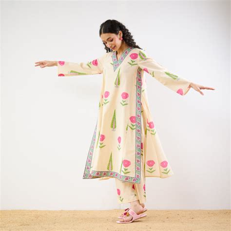 Buy Begum's Bagh Printed Co-ord Set - Off White | Rustorange