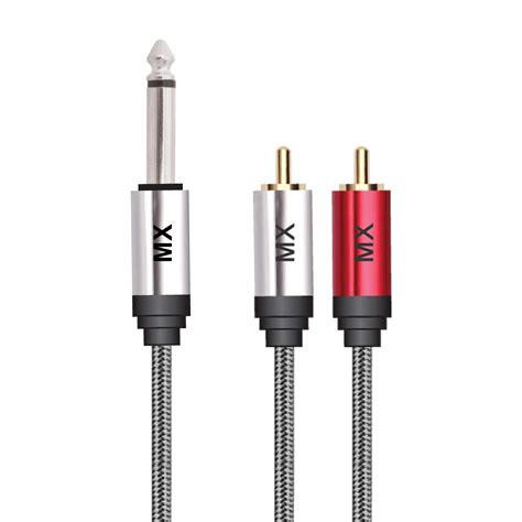 Buy MX 6.35 mm P-38 Mono Male to 2 RCA Male Cable (1.5m) Online at Low ...