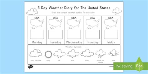 Five-Day Weather Tracking Activity (teacher made) - Twinkl