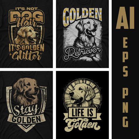 Golden retriever dog t shirt design, dog t shirt design, dog breed t ...
