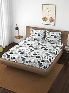 Buy Trance Home Linen 250TC Premium 100% Cotton Printed King Size ...