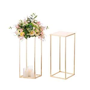 Sziqiqi 60cm Tall Vases Wedding Centerpieces for Table - 2 Pcs Metal ...