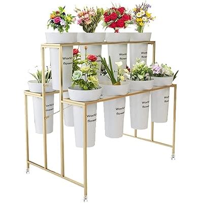 SPTZQURY Flower Display Stand with 12 Pcs Flower Buckets, 3 India | Ubuy