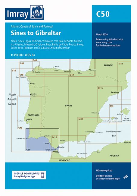 Carta Náutica Imray England : "Sines a Gibraltar" - incluye 16 mini ...