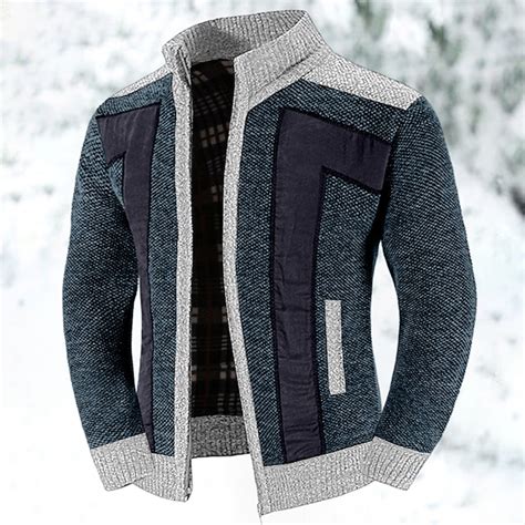 Men's Cardigan Sweater Dress Sweater Zip Sweater Sweater Jacket Fleece ...