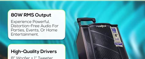 FRONTECH Nocturn Lite Trolley Speaker | 80W Powerful Sound | Wireless ...