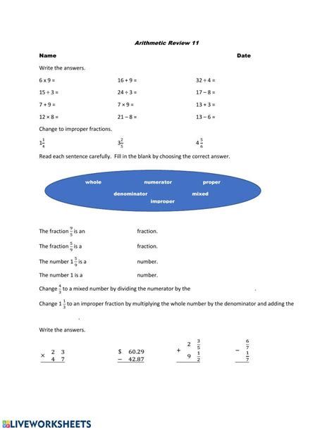 Image result for Arithmetic Math Worksheets