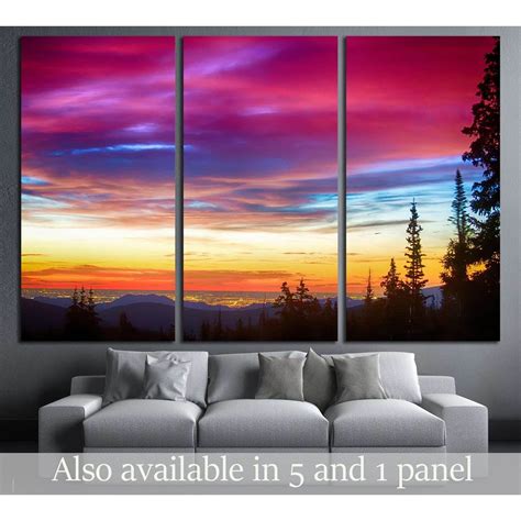 Boulder Sunrise Canvas Print - Colorful Mountain City Lights - Zellart