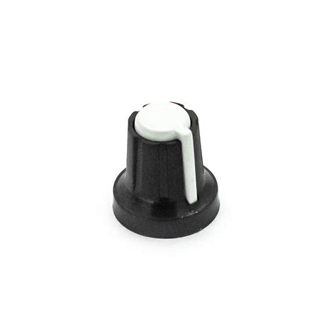 Buy Black & White Plastic Knob for 6mm Knurled Shaft Potentiometer at ...
