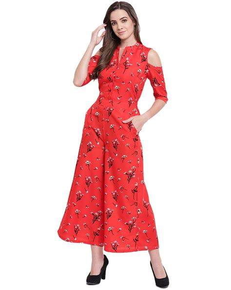 Buy Deewa Women's A-Line Maxi Jumpsuit(Red_Small_CB-044-S) at Amazon.in