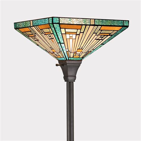 ARTZONE Antique Tiffany Floor Lamp[12''W*70''H] Torchiere Uplight ...