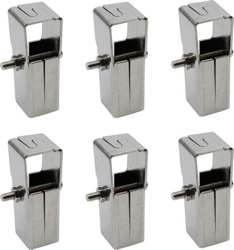 Antrader 6 Sets 1 Inch Square Tube Clamp Connector,2-Way Square T Tube ...