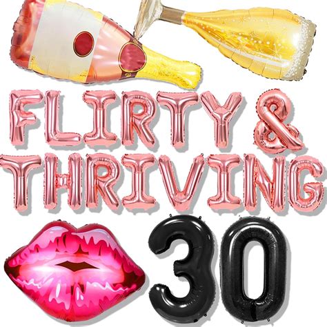 Amazon.com: LaVenty 30 Flirty & Thriving Birthday Decoration 30 Flirty ...