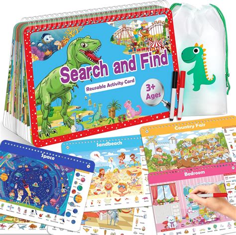 Amazon.com: Elfew Search and Find Book for Kids Ages 4-6,3-8, Reusable ...