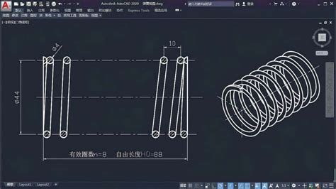 CAD 画弹簧 的图像结果