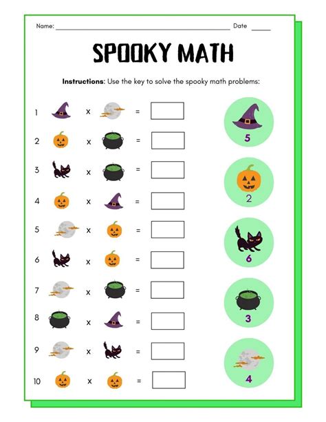 Free Printable Halloween Multiplication Worksheets 2nd/3rd Grade - Kids ...