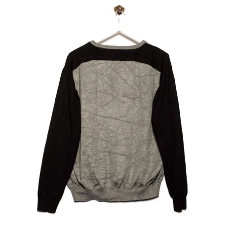 American Vintage Men's Grey and Black Sweatshirt | Depop