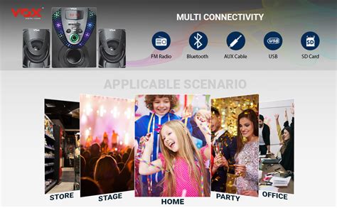 Vox V501 2.1 Home Audio Speaker System - Bluetooth, USB, SD, AUX, FM ...