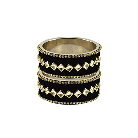 Buy Vidhya Kangan Bangle Set for Women (Black) (ban6194-2.6) at Amazon.in