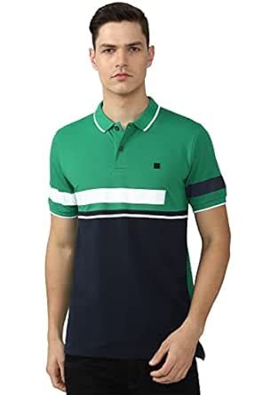 Van Heusen Men's Regular Fit Polo Shirt (VSKPURGB079778_Green L ...
