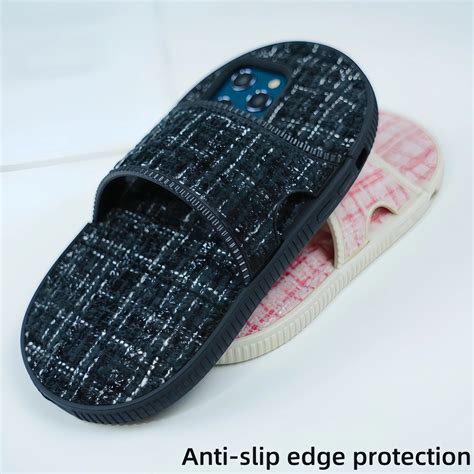 Slipper Black Woven Fabric Stylish iPhone Silicone Rubber Case – ATCASA