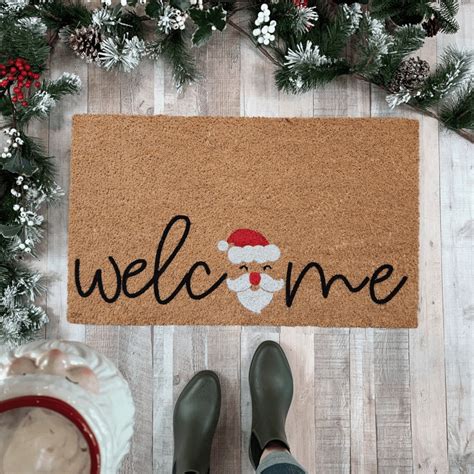 Santa Doormat, Winter Doormat, Christmas Doormat, Patio Decor, Holiday ...