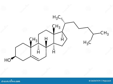 Cholesterol Structural Formula of Molecular Structure Stock Vector - Illustration of skeletal ...