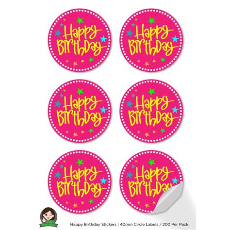 Free printable happy birthday stickers, Download Free printable happy ...