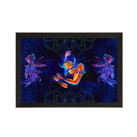 Lord Krishna Satin Matt Texture UV Art Painting - eCraftIndia Online