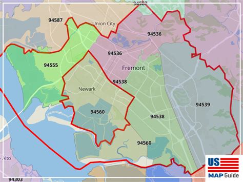 Fremont, CA Zip Code Map (4 Zip Codes) - US Map Guide