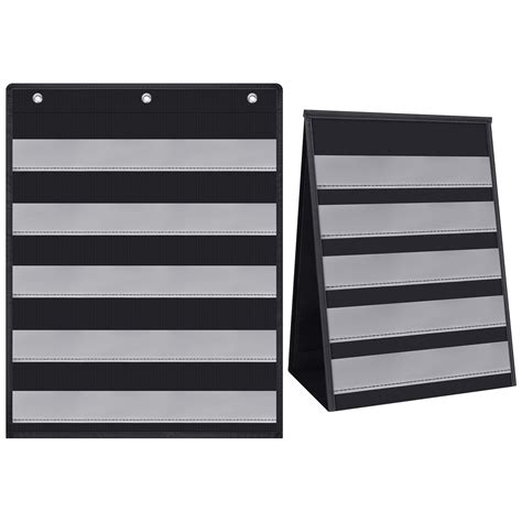 Eaasty2 Pieces Table Top Pocket Chart Stand For Classroom Double ...