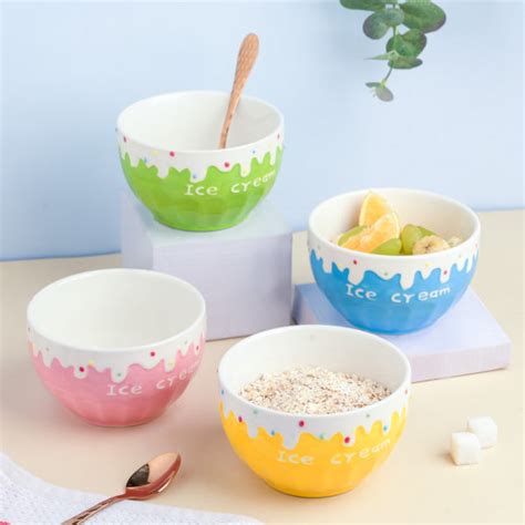 Yellow Strawberry Ice Cream Bowl 400 ml Online - Premium Snack Bowl ...