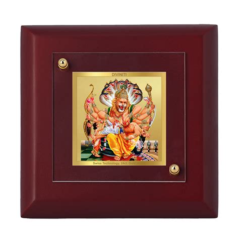 Diviniti 24K Gold Plated Narsingh Bhagwan Photo Frame For Home Decor ...