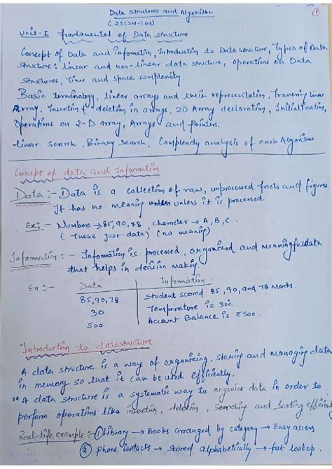 Unit 1: Data Structure (Part 1) - Lecture Notes - Studocu